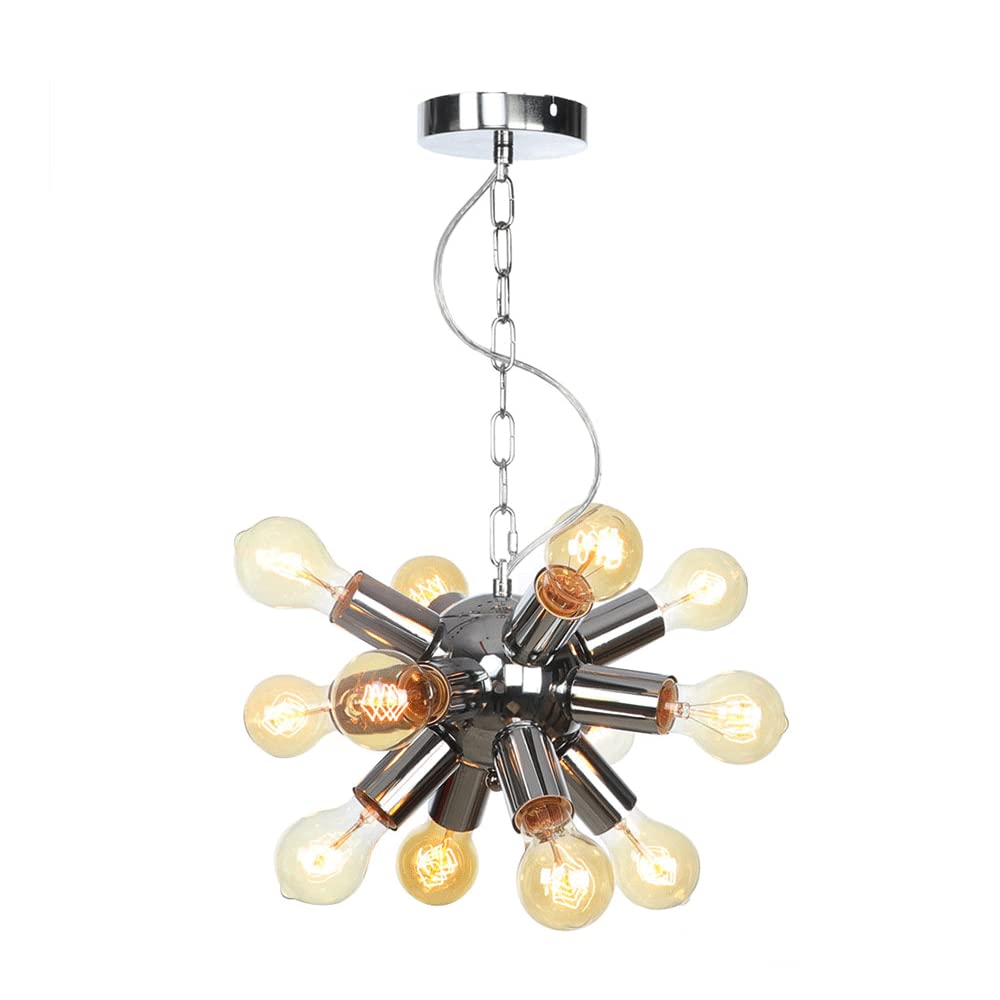 SYAXVOM Semi Flush Mount Ceiling Light Fixture,Sputnik Chandelier,Ceiling Lamp with E27Base for Farmhouse Dining Room Living Bedroom Study Kitchen/Chrome/9Alights
