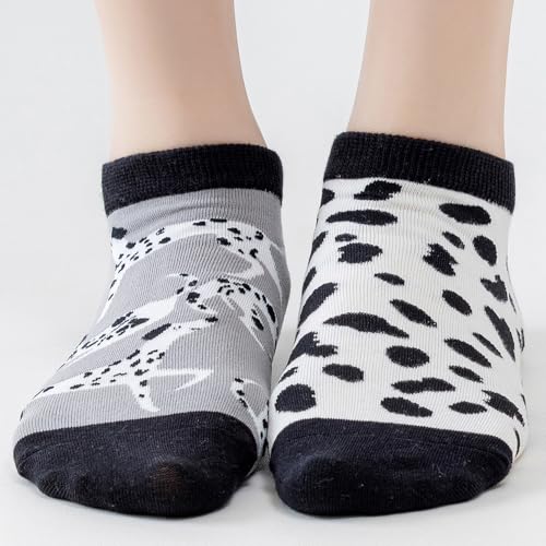 Image of 2 Pairs Funny Cartoon Animal Print Cotton Ankle Socks for Women Teens