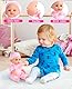 GAGAKU Puppenwagen Set mit 30cm Puppe & Zubehör, Spielzeug-Buggy faltbar für Mädchen ab 1 2 3 4 5 6 Jahre, Baby Puppenwagen für Kinder, mit 30cm Puppe & Accessoires