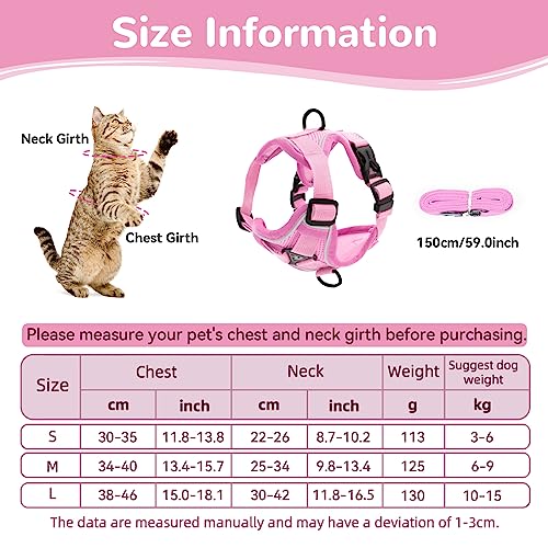 Cat Harness and Lead Set, Adjustable Kitten Harness and Lead Set including Reflective Strips Escape-Proof - Image 2