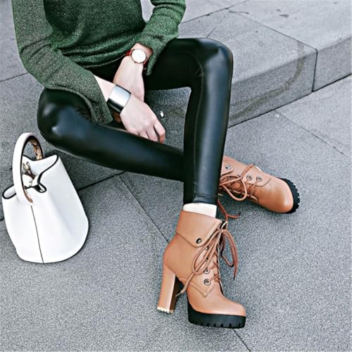 Image of FOREADA Goth Boots Chunky Heel Boot For Women Ankle Combat Booties Black Platform Bootie Buckle Rivets Punk Goth Shoes With Zipper