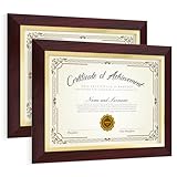 Klassisches Design: Stabiler Mahagoni-Rahmen mit goldenem Innenrand hebt Ihre wichtige Auszeichnung oder Ihr Zertifikat hervor, was ihn zu einem praktischen und dennoch bedeutungsvollen Abschlussgeschenk macht, geeignet für Studentenwohnheimzimmer, erste Jobs, Heimbüros