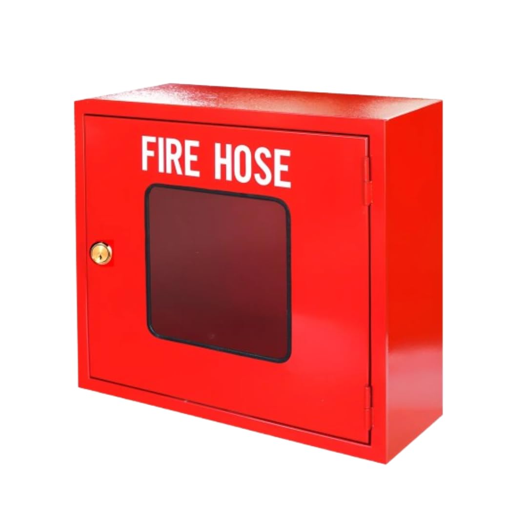 ‎VISHESH Enterprise Single Door Fire Hose Box – Metal/FRP Construction with Transparent Front – Wall Mount – Red Color Cabinet for Commercial Fire Safety-image-37