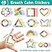 ZOiiWA 48 Pcs Breath Calm Anxiety Sensory Stickers Reusable Textured Tactile Rough Calming Stickers Adhesive Sensory Strips for Christmas School Office Classroom Adults Teens Kids Anxiety Relief
