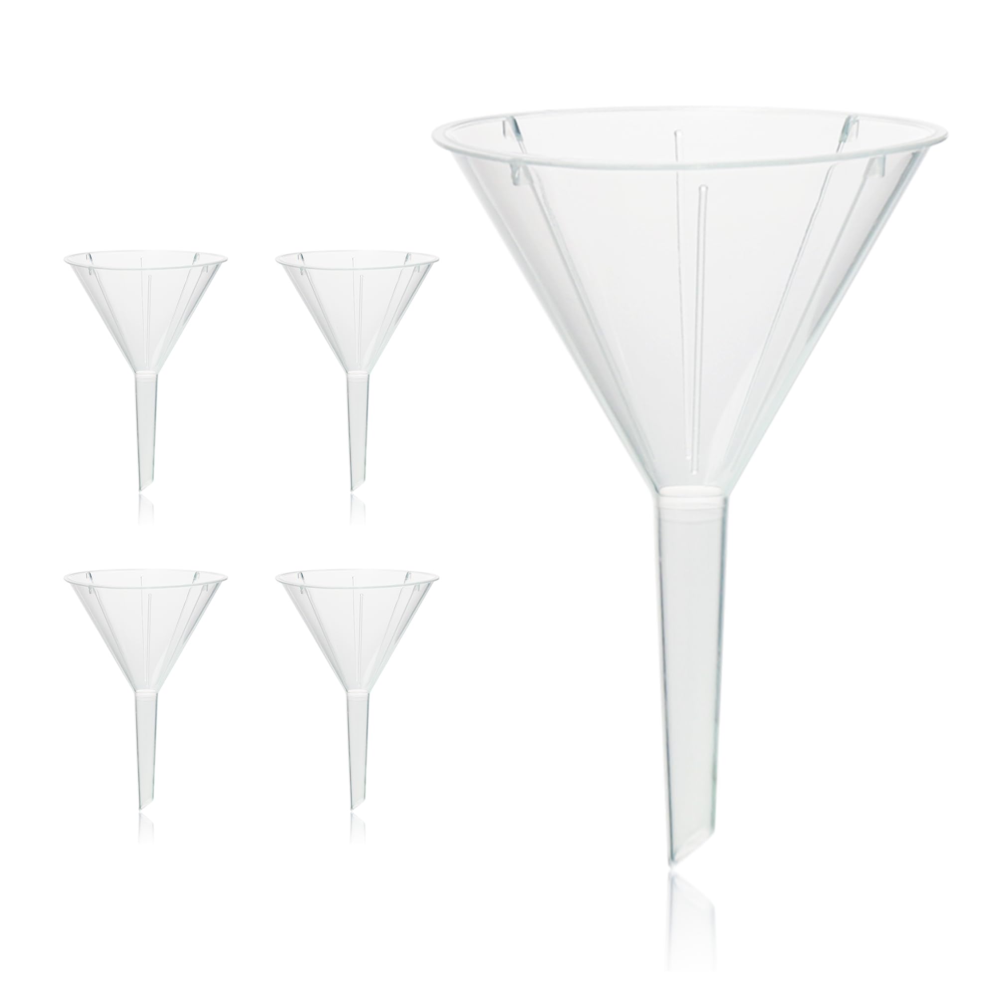 Utile4pcs Plastic Analytical Funnel Set, PP material, Top Diameter 84mm, Small Funnel for Lab Bottles, Recreational Activities, 4512.0016.4