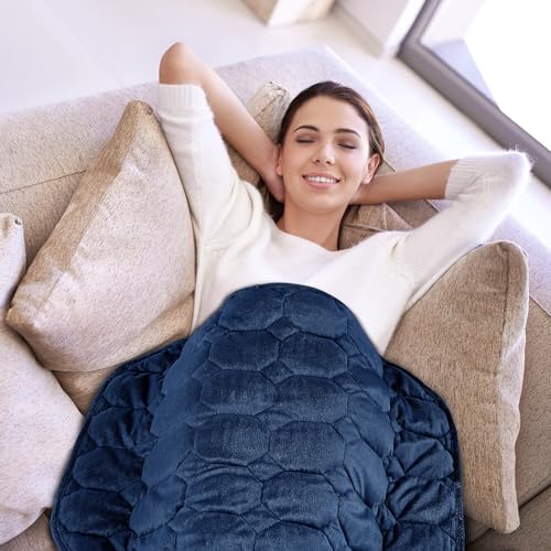 Image of Topblan Weighted Lap Blanket 7lbs for Adults, Small Weighted Blanket Throw for Napping, Relaxation, Calming and Travel, Skin Friendly & Machine Washable for All-Season Sleeping, 24x29 inches