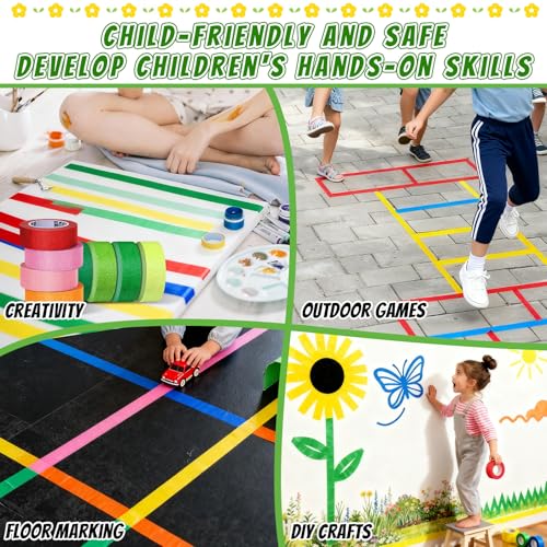 Image of 24 Rolls Colored Masking Tape Bulk for Art, 1 inch x 1080 FT (360 Yards) for Crafts, Labeling, DIY Decorative, Colored Painters Tape, Rainbow Colors Tape for General Use Projects, Easy Tear No Residue