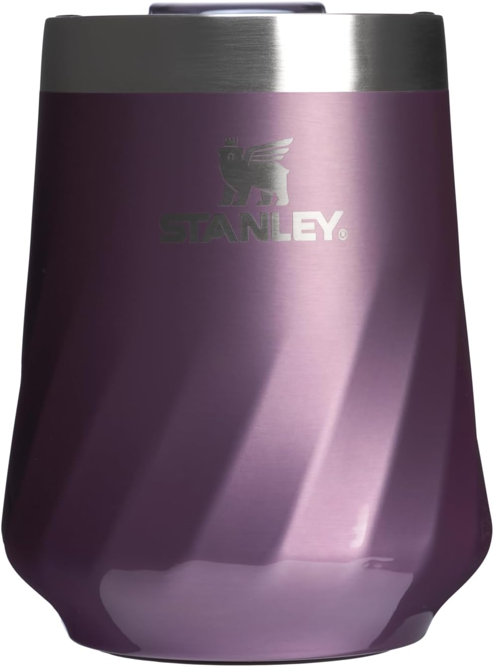STANLEY The Reserve Textured Wine Tumbler | 11oz | Splash-Proof Lid | Cold Drinks & Cocktail Cup | Insulated Stainless Steel Wine Glass | Wisteria Shine