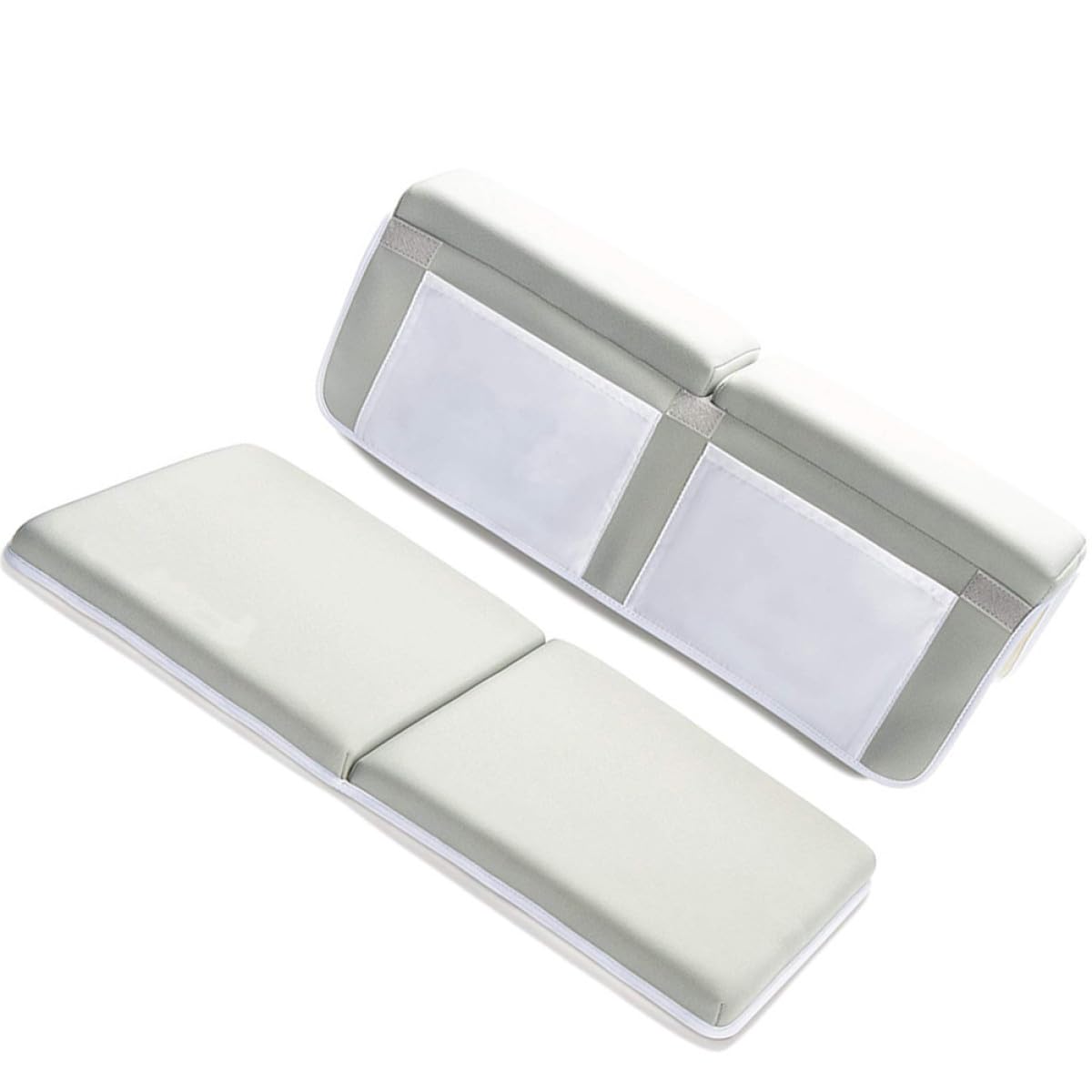 Cojín de baño antideslizante con ventosas, tapete de ducha de espuma EVA gris impermeable, accesorio plegable para bañera para un apoyo de baño seguro y cómodo