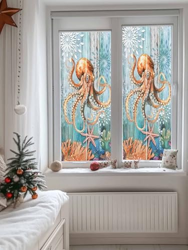 Vinilo decorativo de privacidad para ventanas 18x39in turquesa miniatura 7