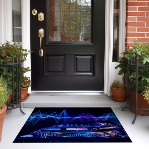 Tapis extérieur terrasse antidérapant thème musical moderne violet - 4