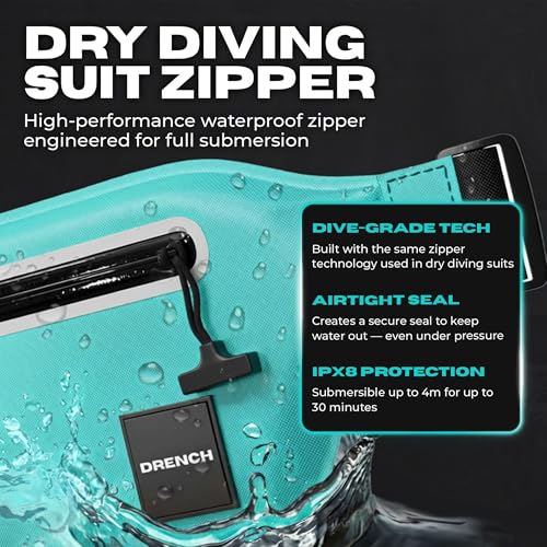 Image of DRENCH 100% Waterproof Fanny Pack Teal - IPX8 Submersible Waterproof Phone Pouch Dry Bag Waist Pack for Kayaking, Snorkeling, Paddle Boarding, Surfing, Boating & Beach Travel Water Sports Gear