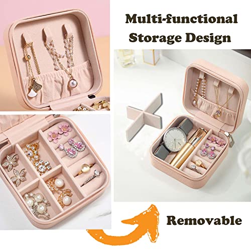 Travel Jewelry Case Bridesmaid Gifts Box,6 Pack Small Jewelry Box Mini Jewelry Organizer,PU Leather Portable Earring Storage Box for Women Girls Bridesmaid Proposal Gifts by CIPIDI - Image 2