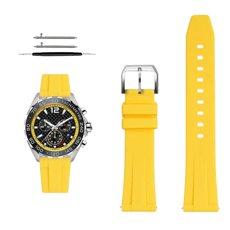 Bracelet de montre caoutchouc 19mm à 22mm silicone dégagement rapide pour Carrera F1
