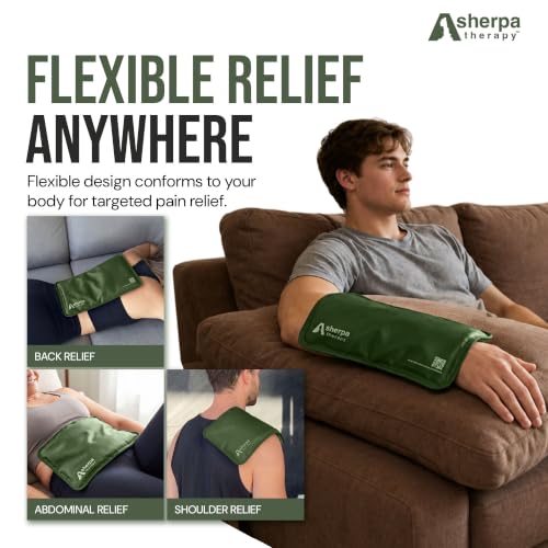 Image of Medium Flexible Gel Ice Packs for Injuries Reusable - Soft Hot and Cold Packs for Injuries for Ankle, Arm, Foot, Leg, Back Pain Relief - 8 inch x 12 inch - Green