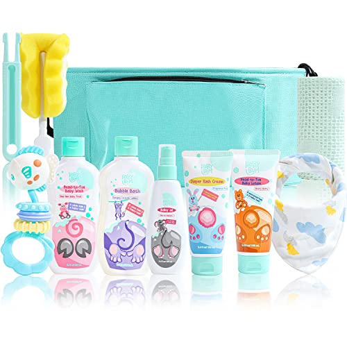 Happy Bum Baby Bath Gift Set Baby Set Newborn Gift Included Baby Wash, Bubble Bath, Diaper Rash Cream, Baby Lotion, Oil, Bottle Brush And Stroller Organizer, 10 Items #TOP1