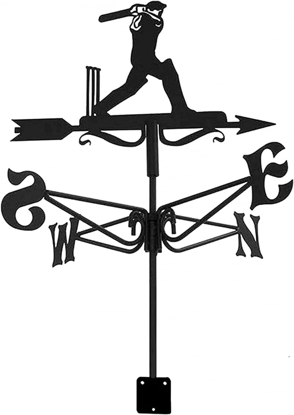 Metalowy wiatrowskaz baseballowy z powłoką antykorozyjną, praktyczny wiatrowskaz zewnętrzny, dekoracja dachu i ogrodu, wskaźnik kierunku wiatru.