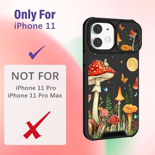 Image of Funermei for iPhone 11 Case - Women Girls Cute Phone Cover Girly Pretty Aesthetic Mushroom Plant Unique Design with Camera Cover Funda for Apple for iPhone 11