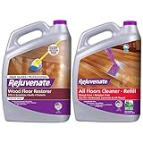 Rejuvenate Professional Wood Floor Restorer and Polish with Durable Finish Application High Gloss Finish 128oz & All Fllors Cleaner 128oz