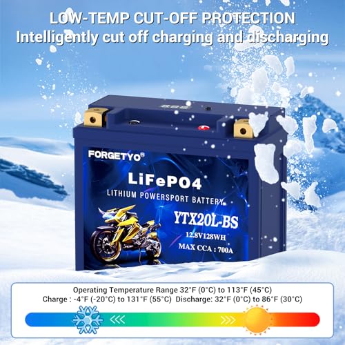 Image of Lithium YTX20L-BS, 700A LiFePO4 Motorcycle Battery, 12V 10AH ATV, UTV, Jet Ski, 4 Wheeler, Snowmobile, Personal Watercraft, Seadoo, Polaris, Tractor,Generator and Riding Lawn Mower Battery