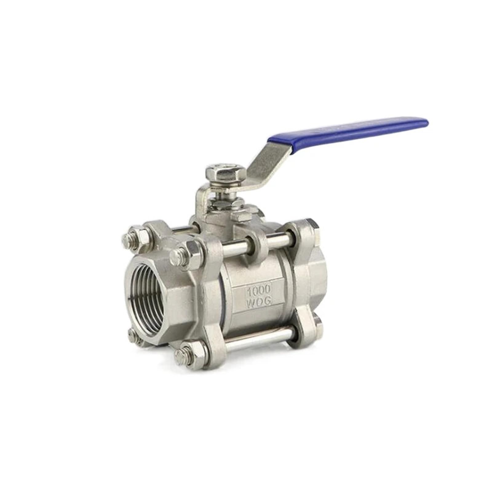 Vanne à boisseau sphérique 1" acier inoxydable 304 femelle BSP type 2 voies