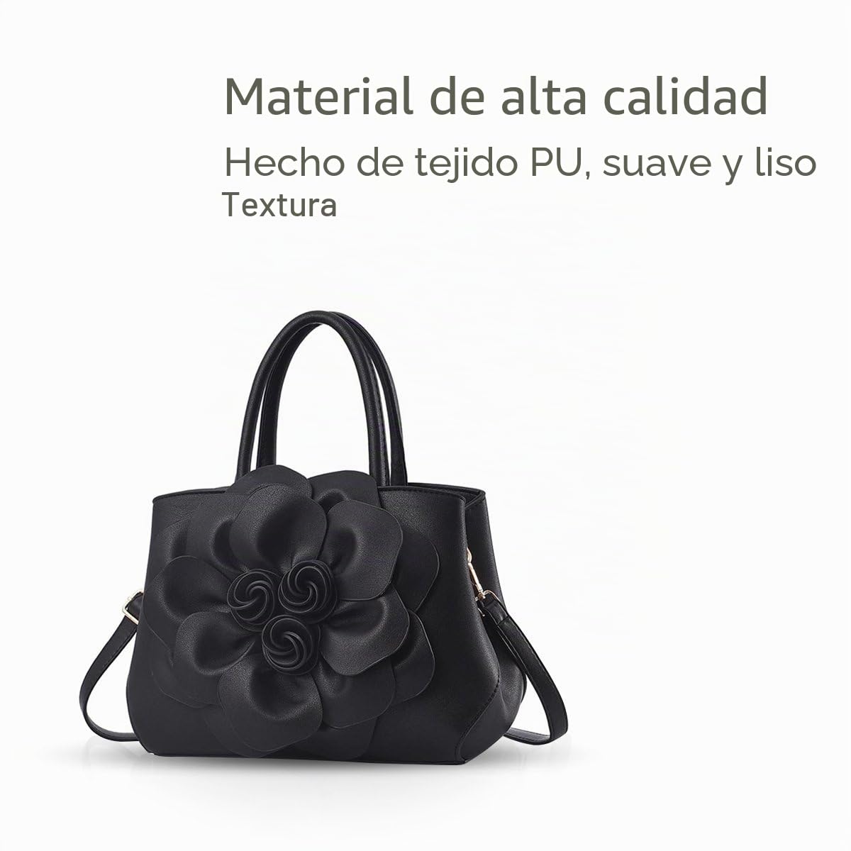 NICOLE & DORIS Stylish Handbags for Women Flower Top Handle Handbags Designer Shoulder Bag PU Leather Crossbody Bag Pretty Bag