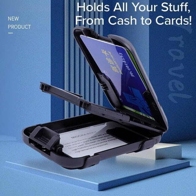 1 Pack Wallet Ultra-Thin RFID-Blocking, Reach Cards & Cash Aluminum Outer Shell, ID Theft Protection for Men Gift3