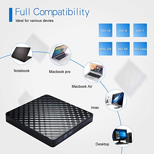 image for External CD Drive, USB 3.0 Slim External CD DVD ROM Drive Writer Reade