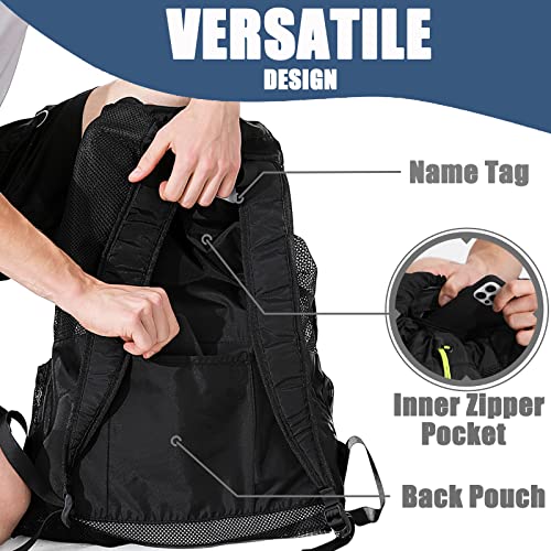 Swim Bags For Swimmers, Large Beach Backpack With Padded Straps, 40L Mesh Swim Backpack, Durable Swimming Bag With 4 Pockets And A Name Tag, Sturdy Swim Gear Bag For Men, Women, Snorkel Gear, Sports #TOP5