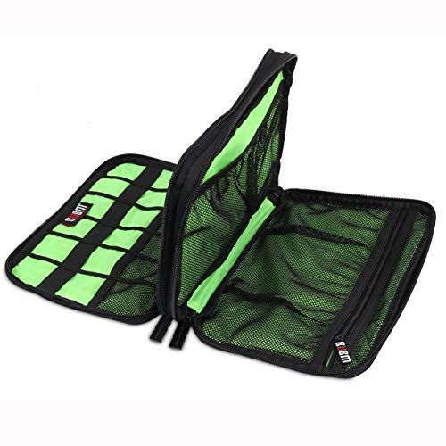 Bubm Universal Electronics Accessories Case Cable Organizer Travel Organizer Cord Management Bag Double Layer Black #TOP4