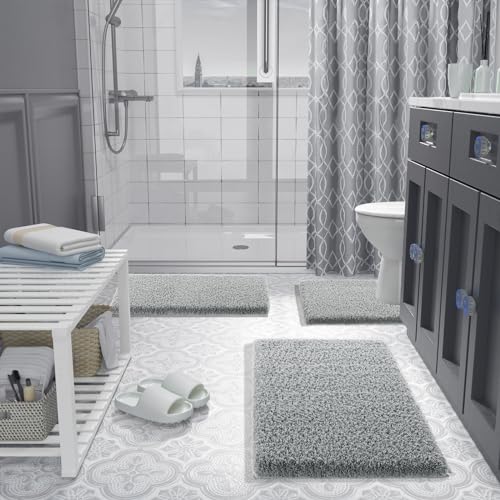 Yimobra Bathroom Rugs Non Slip Washable 36X24, Ultra Soft and Water Absorbent Bath Mats, Plush Shower Mat Outside, Luxury Microfiber Carpet Thick Matts for Bathroom Floor/Tub, Pure Gray by Yimobra - Used condition - Image 7