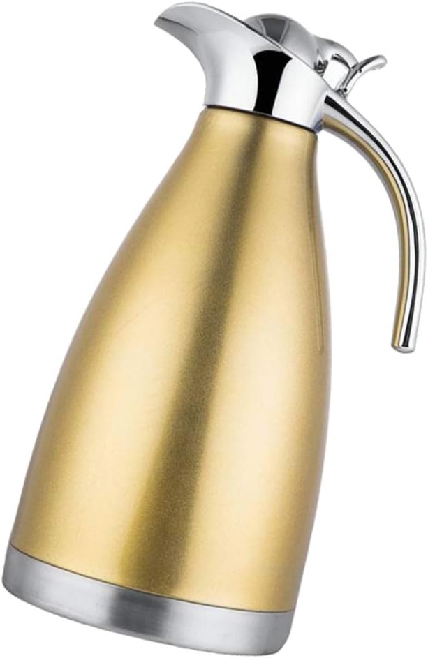 Luxshiny Stainless Steel Vacuum Jug Yellow Stylish Thermal Bottle for Tea Coffee and Beverages Insulated Water Bottle and Leak Design for Home Use