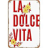 Anceky Metallschilder „La Dolce Vita, Vintage-Stil, für 