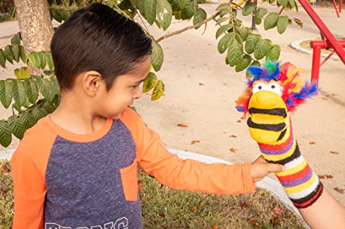 Knitted Hand Puppet With Movable Mouth- Colorful Girl And Boy Puppets - Fun Puppet For Kids - Theatre Sock Puppet For Toddlers- Handmade Educational Children Puppet Animals (Colorful Bird) #TOP5