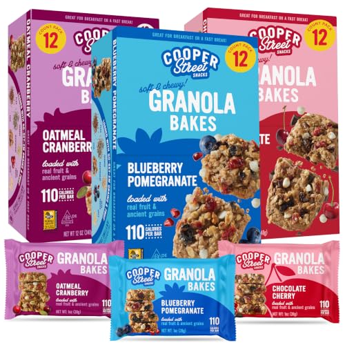 Cooper Street Soft Baked Fruit Granola Bars Variety Pack, 36ct