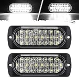 Partsam 2Pcs 4.4' White 24 LED Trailer Side Marker Clearance Lights, Aluminum Housing Surface Mount...