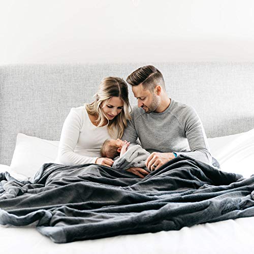 SARANONI Oversized Super Soft Comfy Lush 60\" x 80\" Adult Extra Large Blanket, (Charcoal)