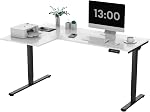 SANODESK Dual Motor L Shaped Standing Desk, Corner Height Adjustable Desk Ideal for Gaming, Home Office or Computer Workstation, 71 inch Black