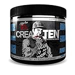 Rich Piana 5% Nutrition CreaTEN 10-in-1 Formula w/ Creapure Micronized Creatine Monohydrate & MagnaPower – Enhance Muscle Growth, Power, Endurance, Pump, Recovery 8.47 oz, 30 Servings (Blue Raspberry)
