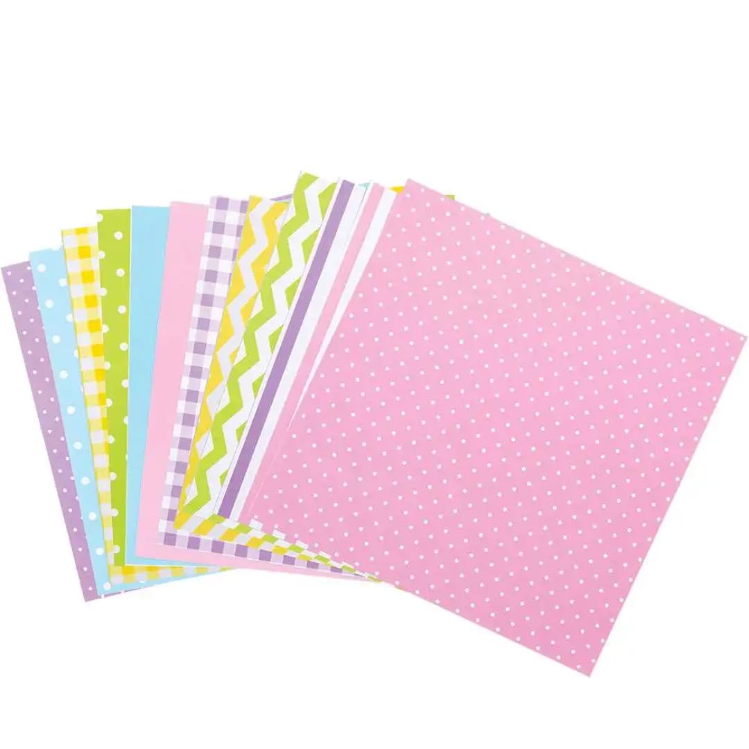 Baker Ross Printed Paper in Pastel Colours - Pack of 48, Pastel Craft Paper for Kids (FC671)