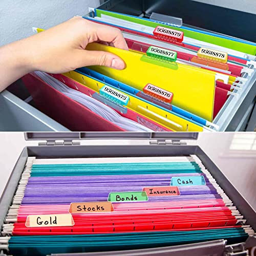 File Folder Tabs, Paxcoo 50 Sets Hanging File Folder Tabs And Inserts, Plastic Tabs For Hanging Folders, Multicolor #TOP6