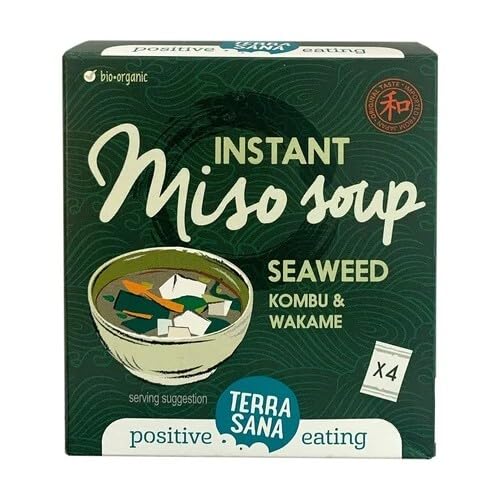 TerraSana Bio Instant Miso Powder Powder Pratique, Préparée Rapidement, Japonais Asiatique Idéal pour Intermédiaire, Sans exhausteur de goût