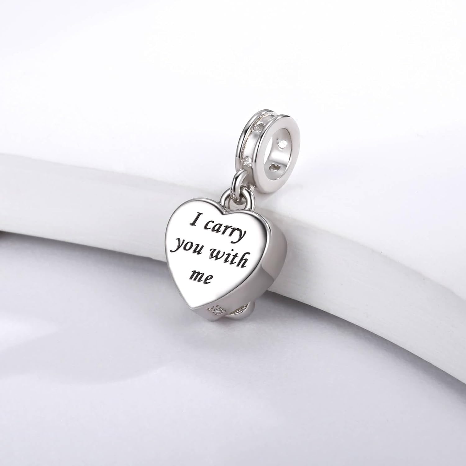 Sterling Silver Cremation Urn Charm for Ashes Fit Bracelet Necklace Bead Charms Ash Memorial Keepsake Pendant Jewelry Gifts for Women - Image 9