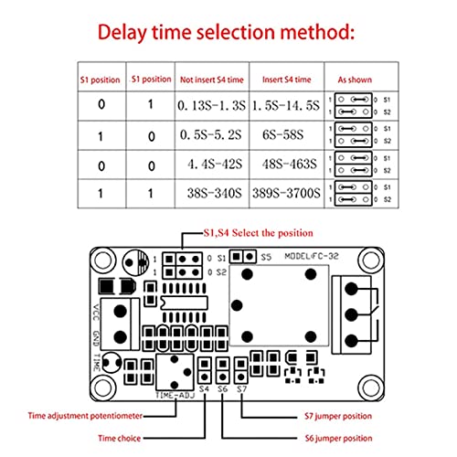 Module de commutation retardée 5V avec minuterie de précision et relais de coupure DC