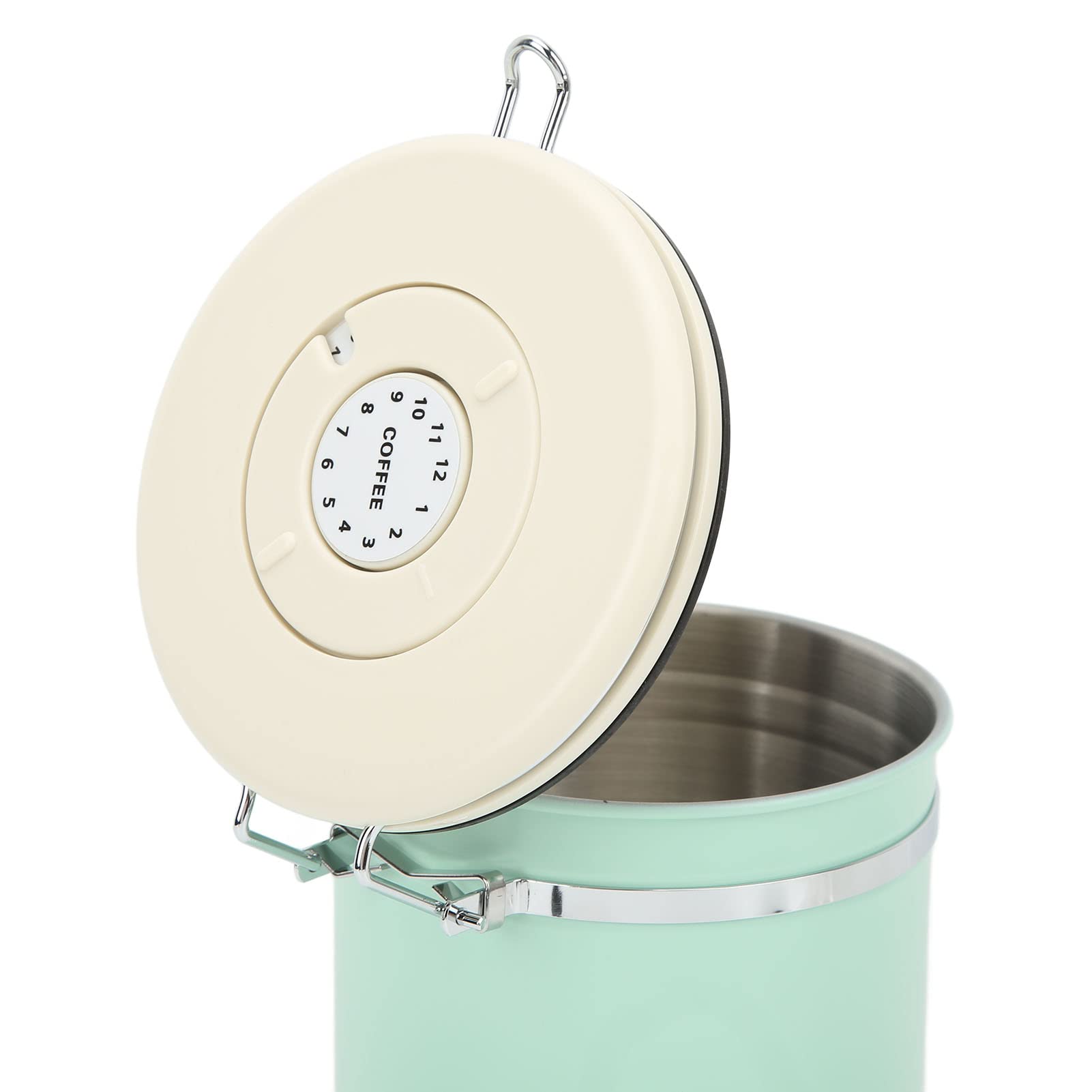 Kaffeedose, Einwegventil, Dualer, Mintgrüner Lebensmitteldose, Datumsrad, Haushalts-Edelstahl (1,8 Liter)