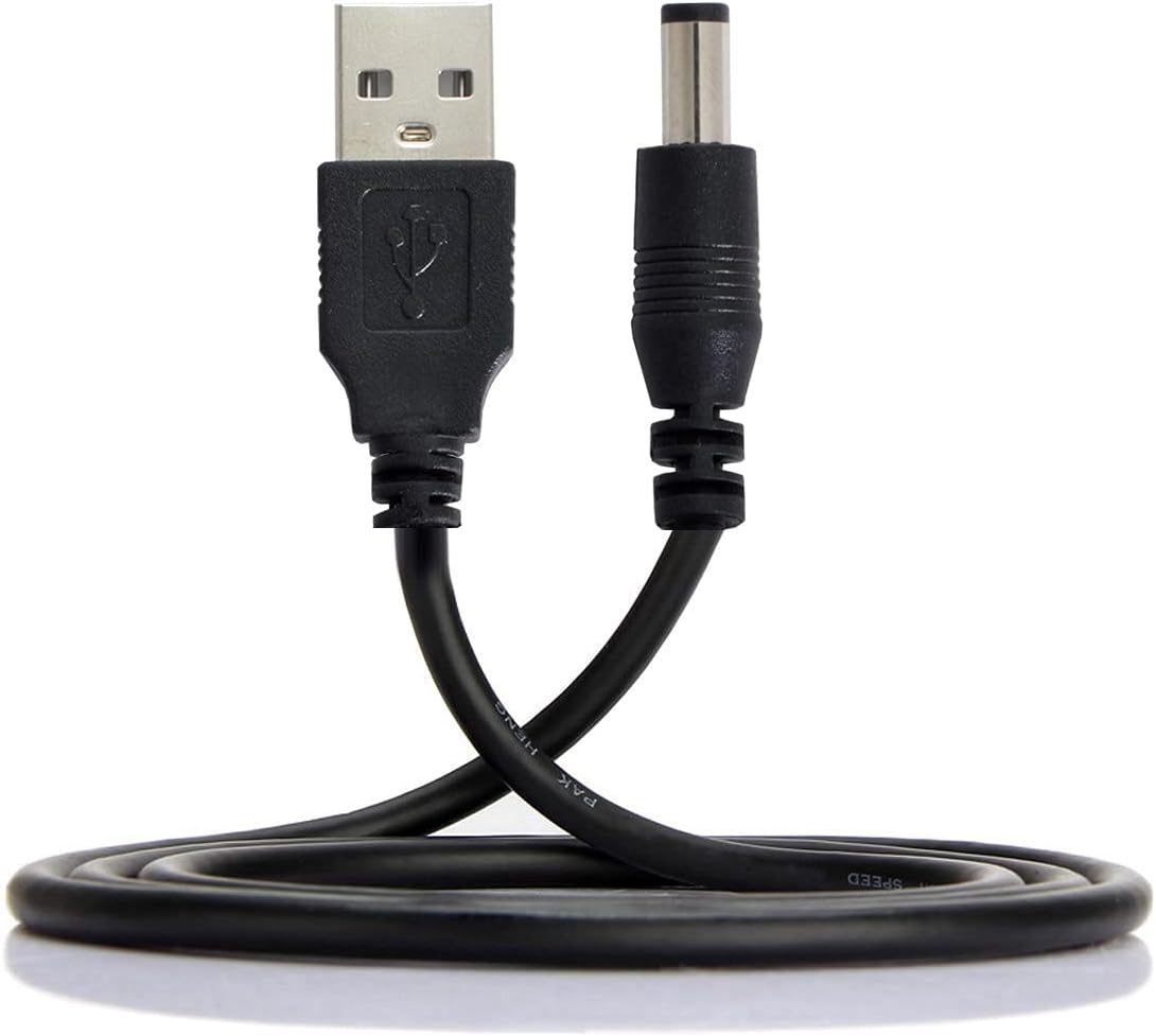 USB 2.0 A Type Male to 5.5 x 2.5mm DC 5V Power Plug Barrel Connector Charge Cable, 80cm