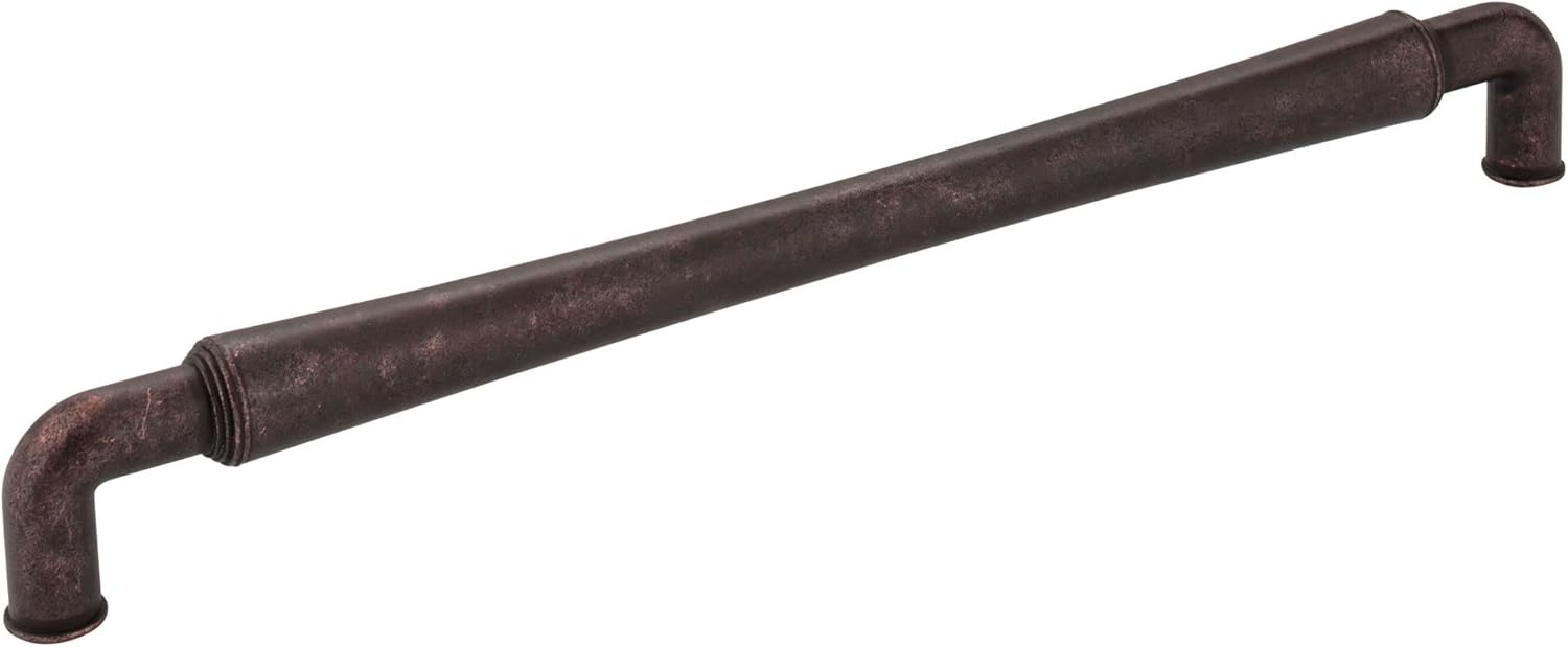 Jeffrey Alexander 537-12DMAC Bremen 2 12-11/16 L Gavel Appliance Pull - 12 Center-to-Center in Distressed Oil Rubbed Bronze