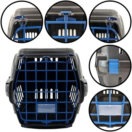 2x Caixa De Transporte Black Para Cães Gatos Coelhos Cahorro N2 Pet (AzulPreto)