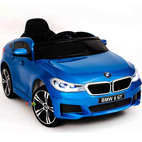 Electric Car - 12V Kids Ride On Car - Battery Operated Ride On Toys with Remote Control - Ride in Car w/ MP3 Music Plastic Wheels Leather Seat Sound Buttons Lights Blue