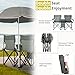 Outvita Folding Double Camping Chair w/Umbrella Beverage Holder Carrying Bag Cooler Fold Up Table, Large Bearing Capacity for Beach Patio Pool Park Outdoor Gray